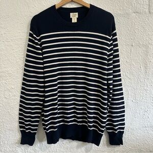 🔥SOLD🔥Bowen & Wright Cotton Sweater Men’s Large Navy Blue And White Striped Knit